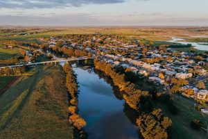 Morpeth Aerial Shot at Sunset